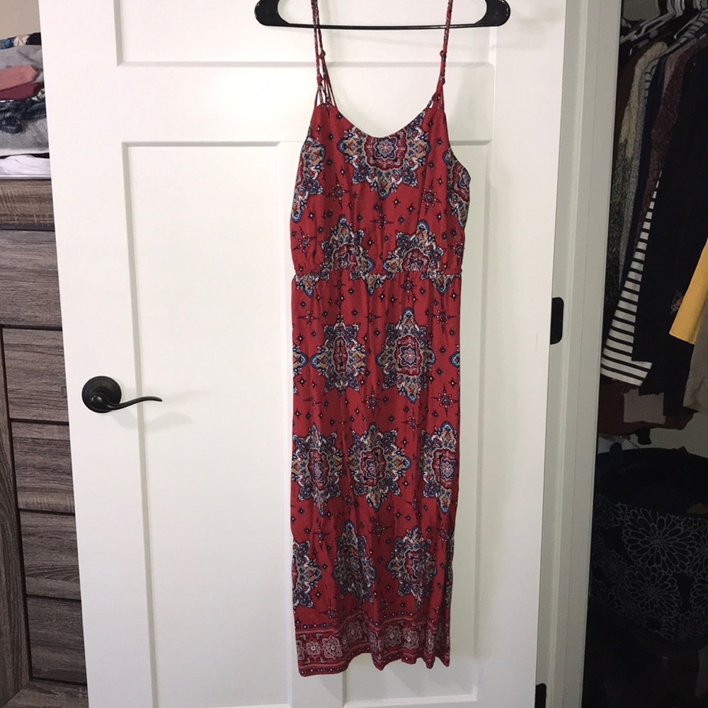 Long red dress